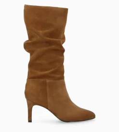 Botte à talon - Céleste 65 - Cuir velours - Brun