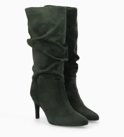 Botte à talon - Céleste 65 - Cuir velours - Militaire