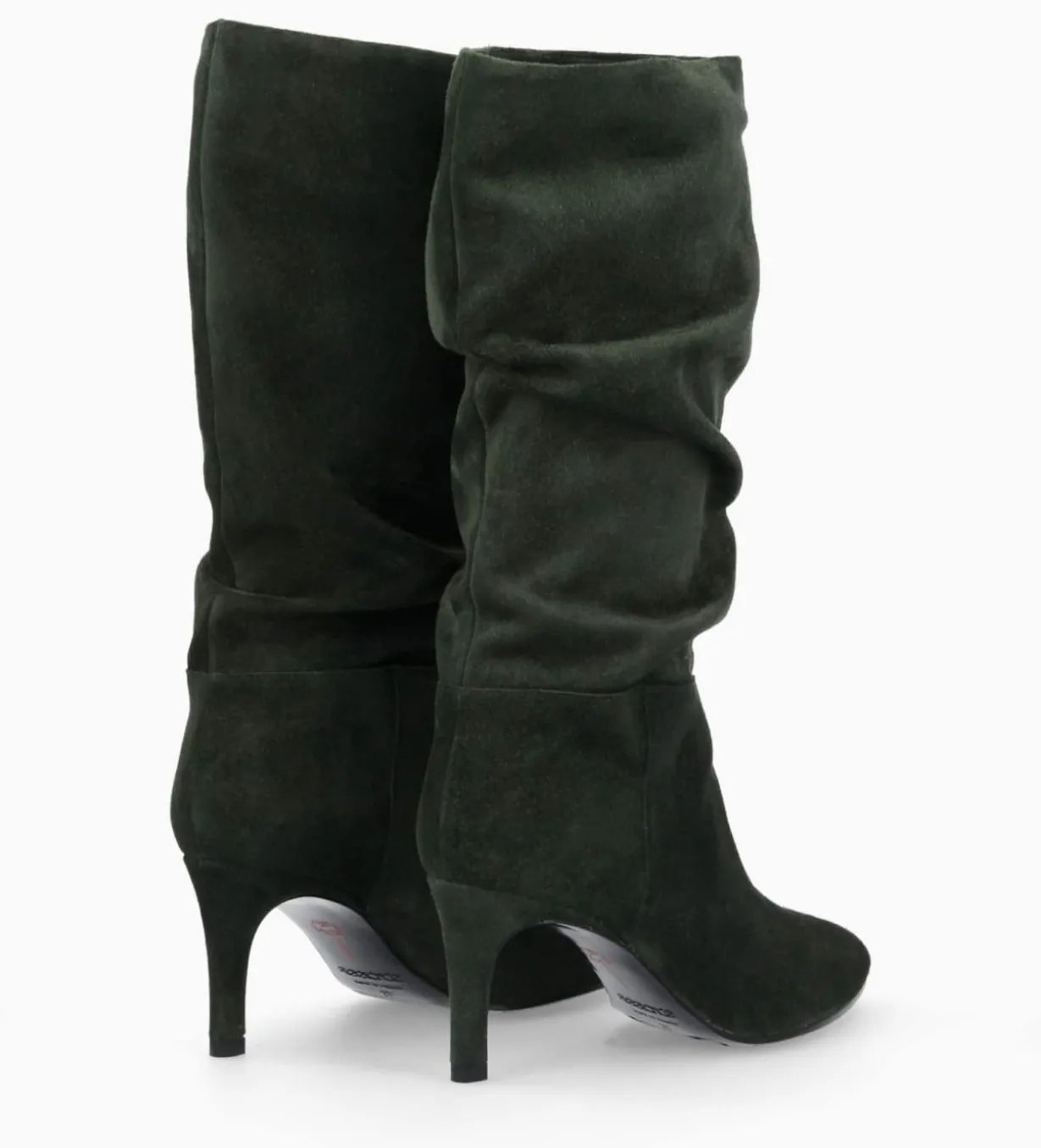 Botte à talon - Céleste 65 - Cuir velours - Militaire