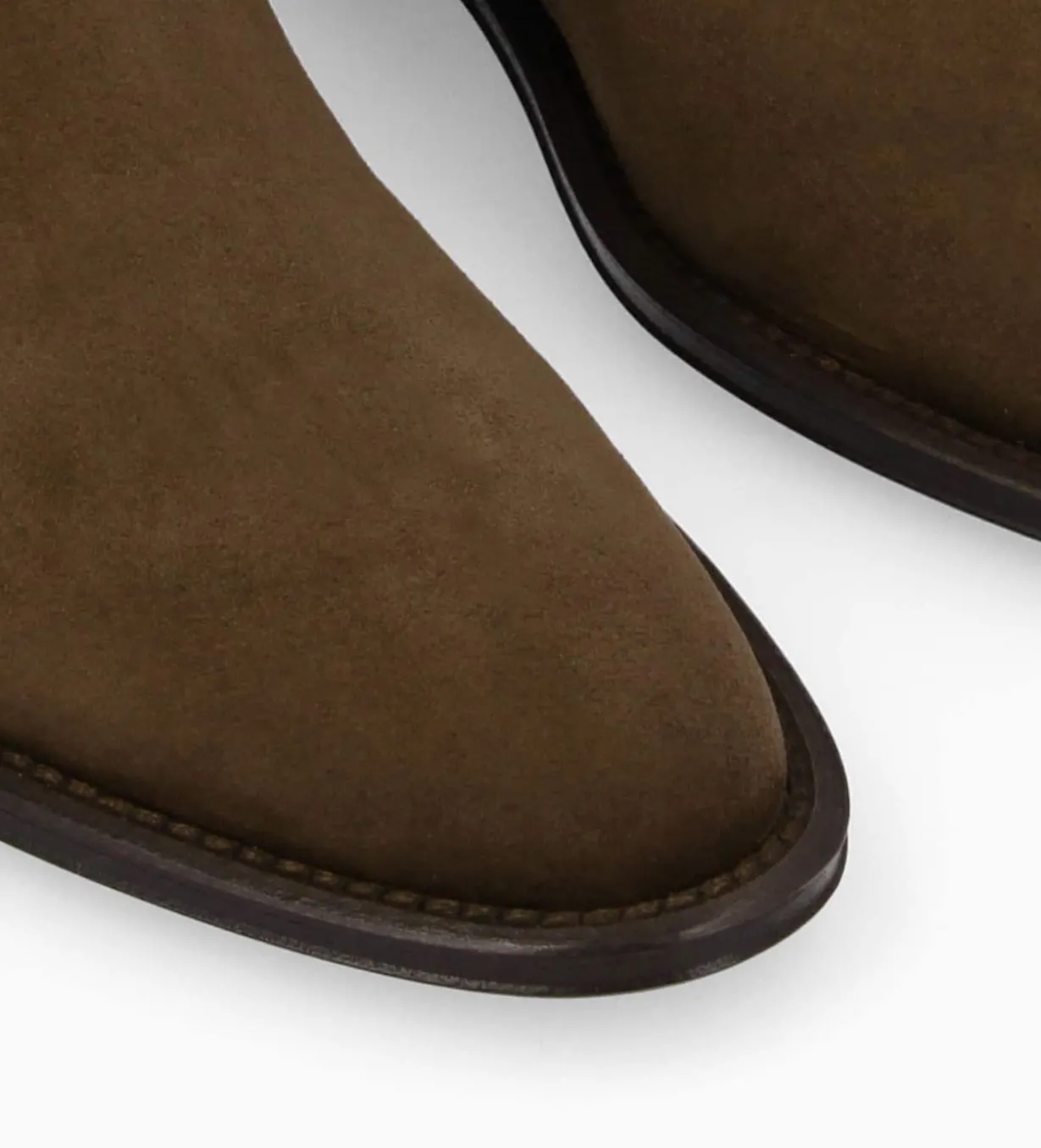 Botte à talon plat - Joan - Cuir velours - Marron foncé