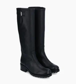 Botte biker à boucle - Biker 40 - Cuir grainé - Noir