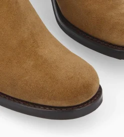 Botte biker à boucle - Biker 7 - Cuir velours - Sienna