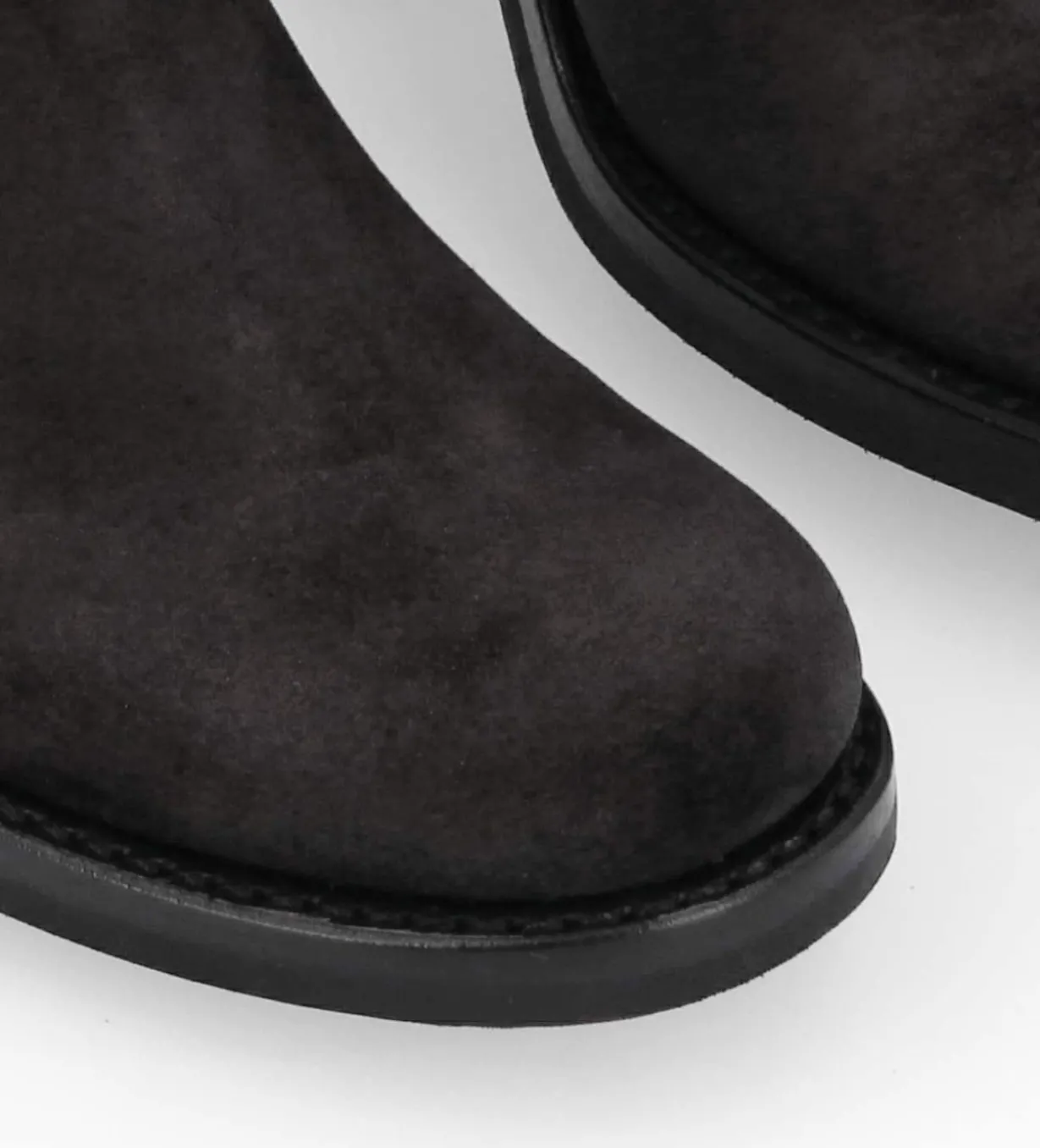 Botte biker à boucle - Biker 7 - Cuir velours - Noir