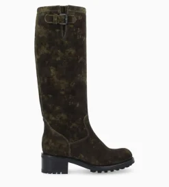 Botte biker à boucle - Biker 40 - Cuir velours - Camouflage