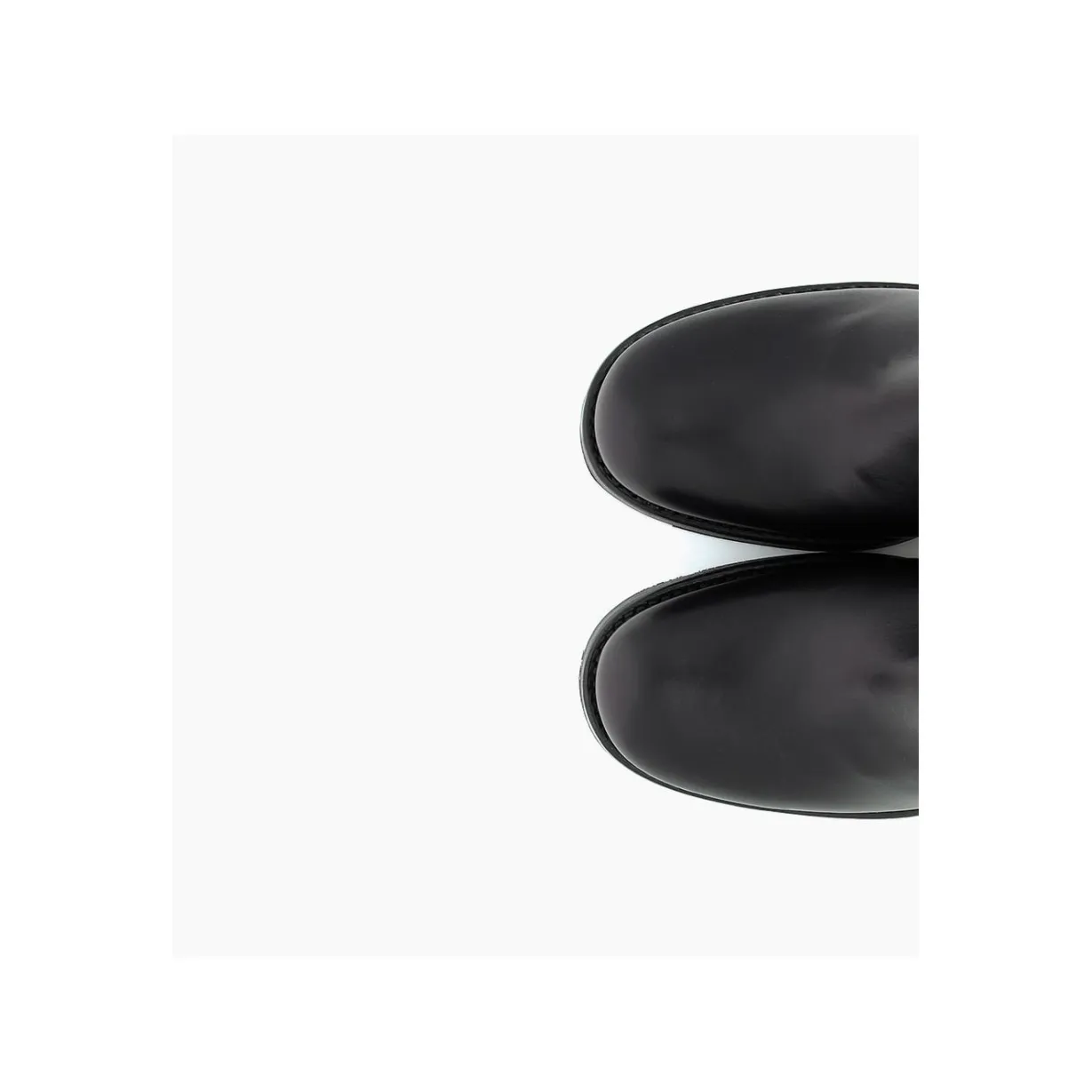 Botte biker à double boucle biker - Biker 70 - Cuir lisse - Noir