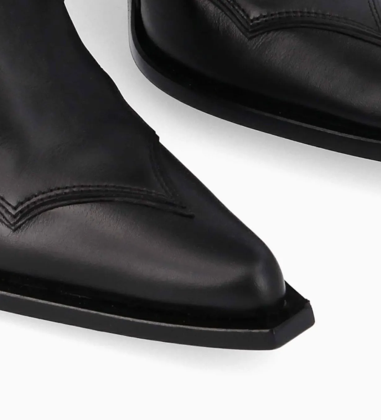 Botte western à talon - Annie 80 - Cuir de veau lisse mat - Noir