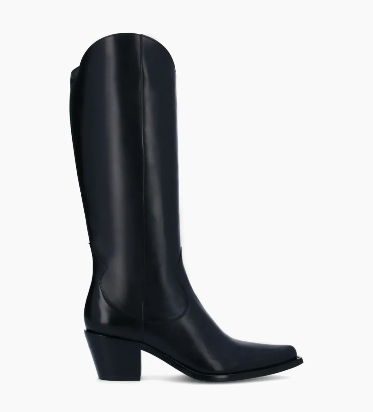 Botte western à talon - Ruby 50 - Cuir de veau lisse brillant - Noir