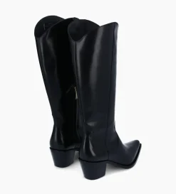 Botte western à talon - Ruby 50 - Cuir de veau lisse brillant - Noir