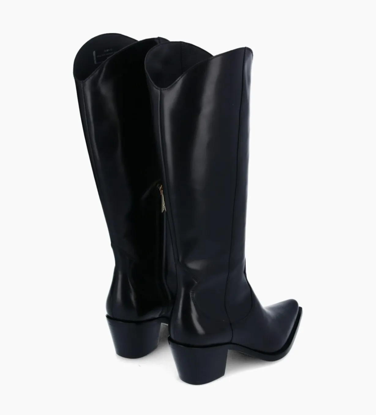Botte western à talon - Ruby 50 - Cuir de veau lisse brillant - Noir