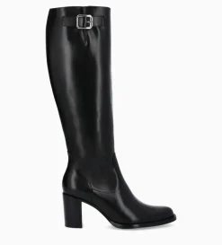 Botte zippée à talon - Legend 70 - Cuir de veau lisse brillant - Noir