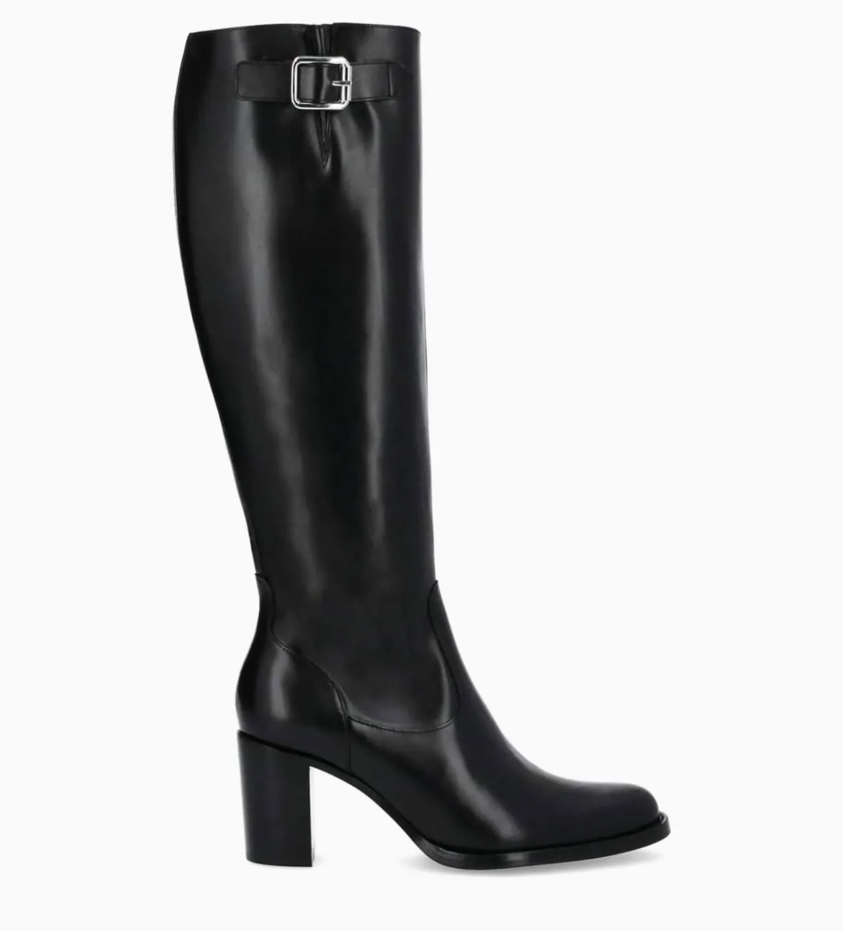 Botte zippée à talon - Legend 70 - Cuir de veau lisse brillant - Noir