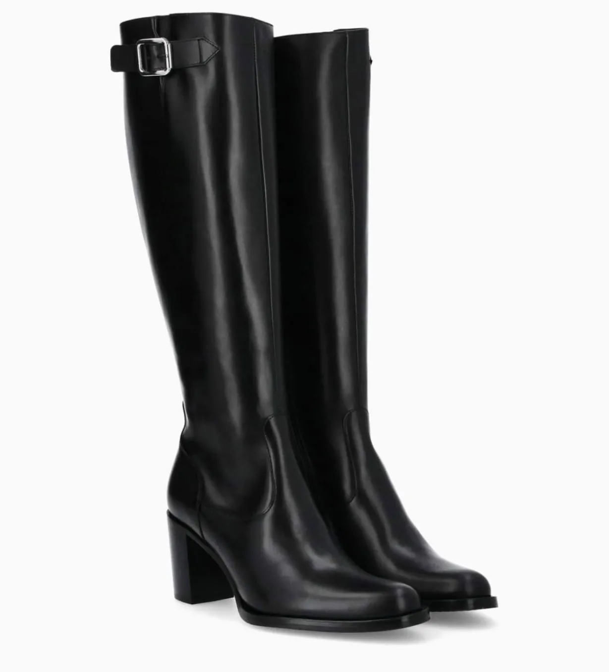 Botte zippée à talon - Legend 70 - Cuir de veau lisse brillant - Noir