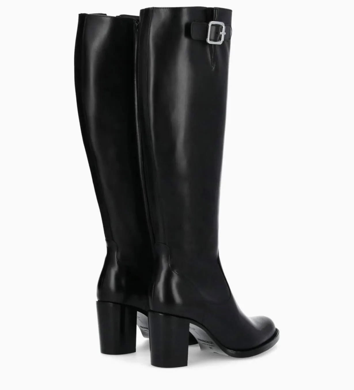 Botte zippée à talon - Legend 70 - Cuir de veau lisse brillant - Noir