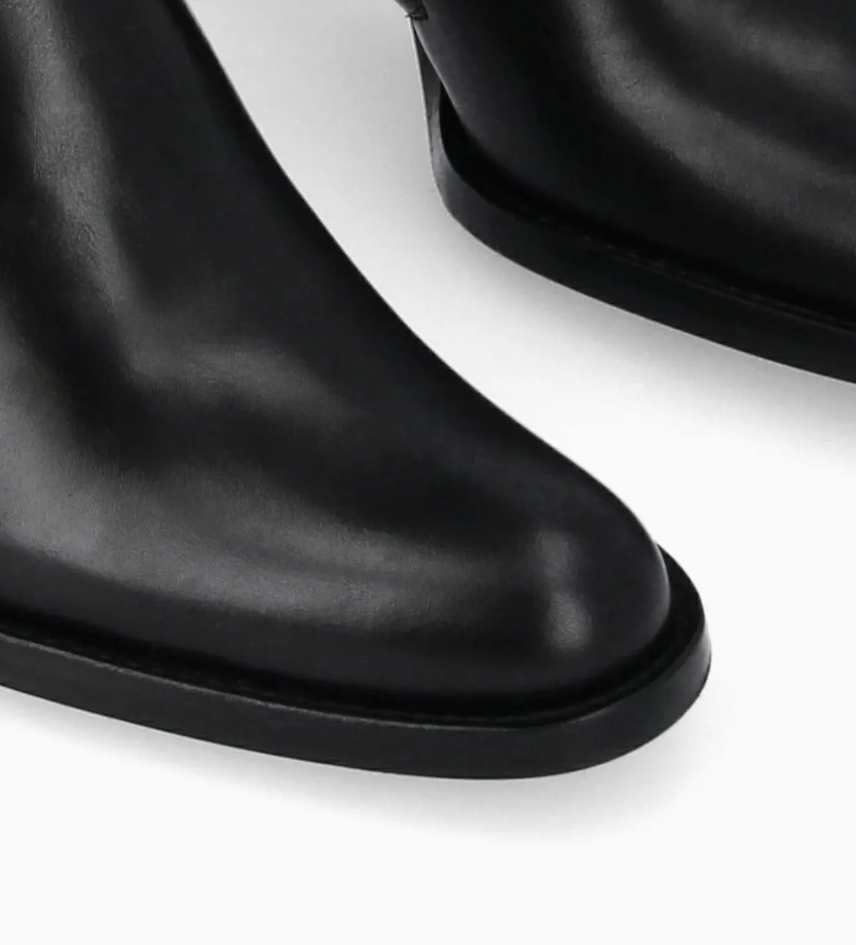 Botte zippée à talon - Legend 70 - Cuir de veau lisse brillant - Noir