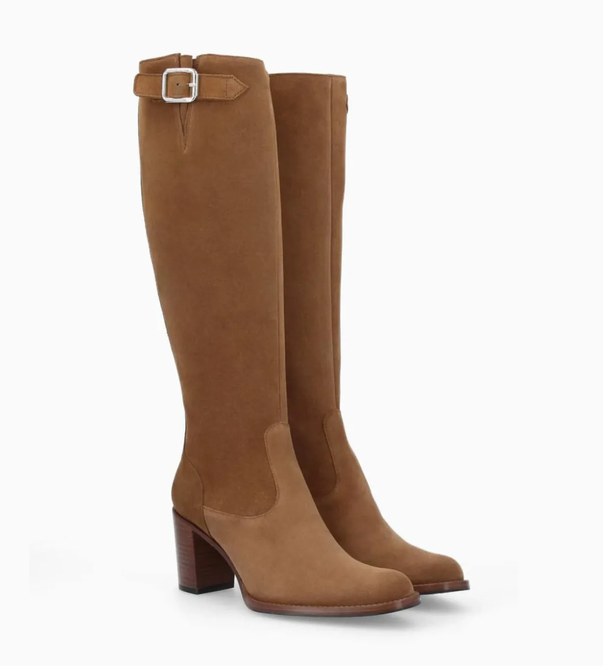 Botte zippée à talon - Legend 70 - Cuir velours - Sienna