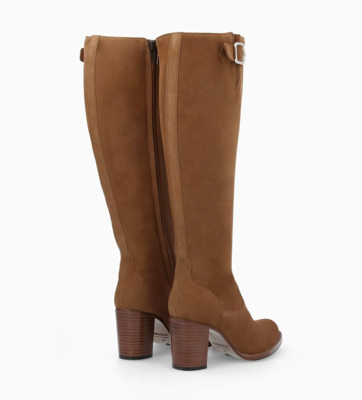 Botte zippée à talon - Legend 70 - Cuir velours - Sienna