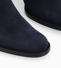 Bottine à talon à zip - Legend 70 - Cuir velours - Marine