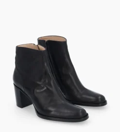 Bottine à talon à zip - Legend 70 - Cuir grainé - Noir