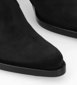 Bottine à talon à zip - Paddy 70 - Cuir velours - Noir
