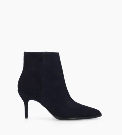Bottine à talon aiguille - Jamie 70 - Cuir velours - Marine