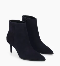 Bottine à talon aiguille - Jamie 70 - Cuir velours - Marine