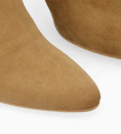 Bottine à talon aiguille zippée - Stella 65 - Cuir velours - Sienna
