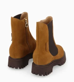 Bottine chelsea - Georgia - Cuir velours - Biscuit