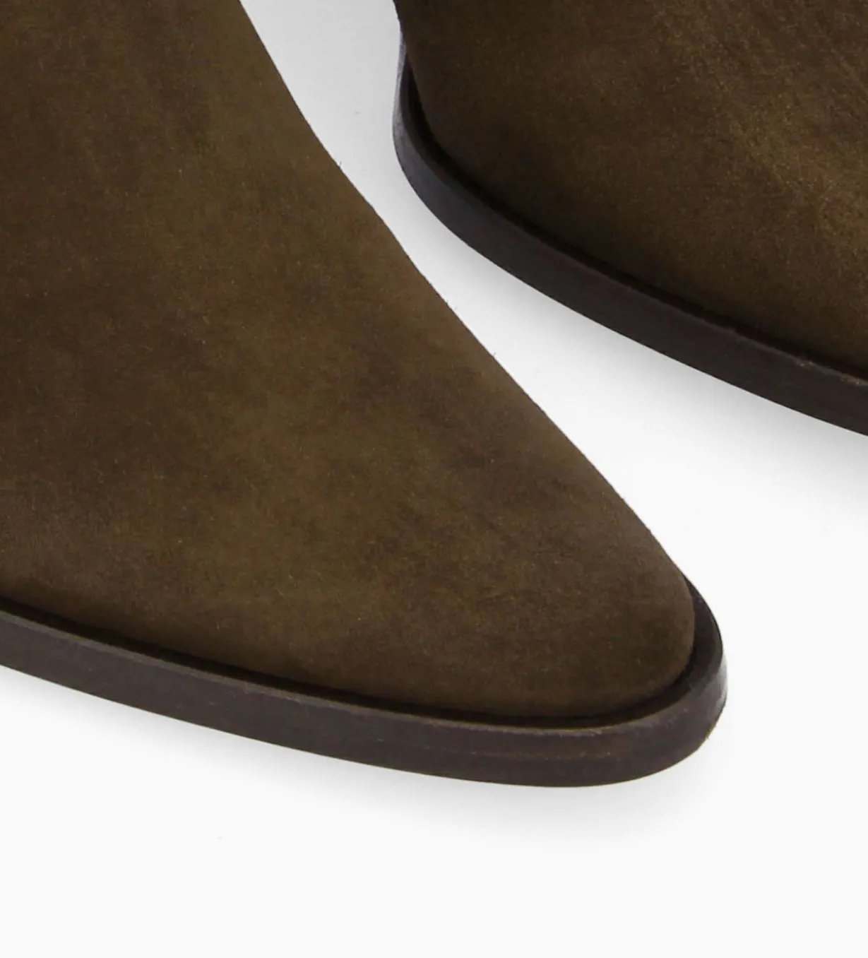 Bottine chelsea à talon - Jane 70 - Cuir velours - Marron foncé