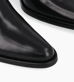 Bottine chelsea à talon - Jane 70 - Cuir de veau lisse - Noir