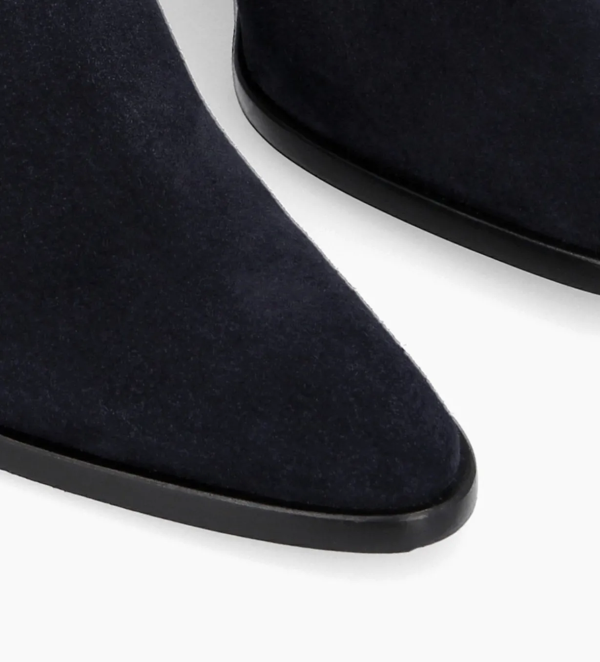Bottine chelsea à talon - Jane 70 - Cuir velours - Marine
