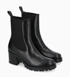 Bottine chelsea à talon - Jade 45 - Cuir de veau lisse brillant - Noir