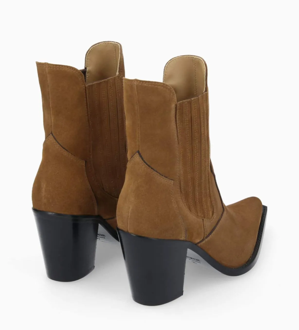 Bottine chelsea à talon - Sandy 80 - Cuir velours - Brun