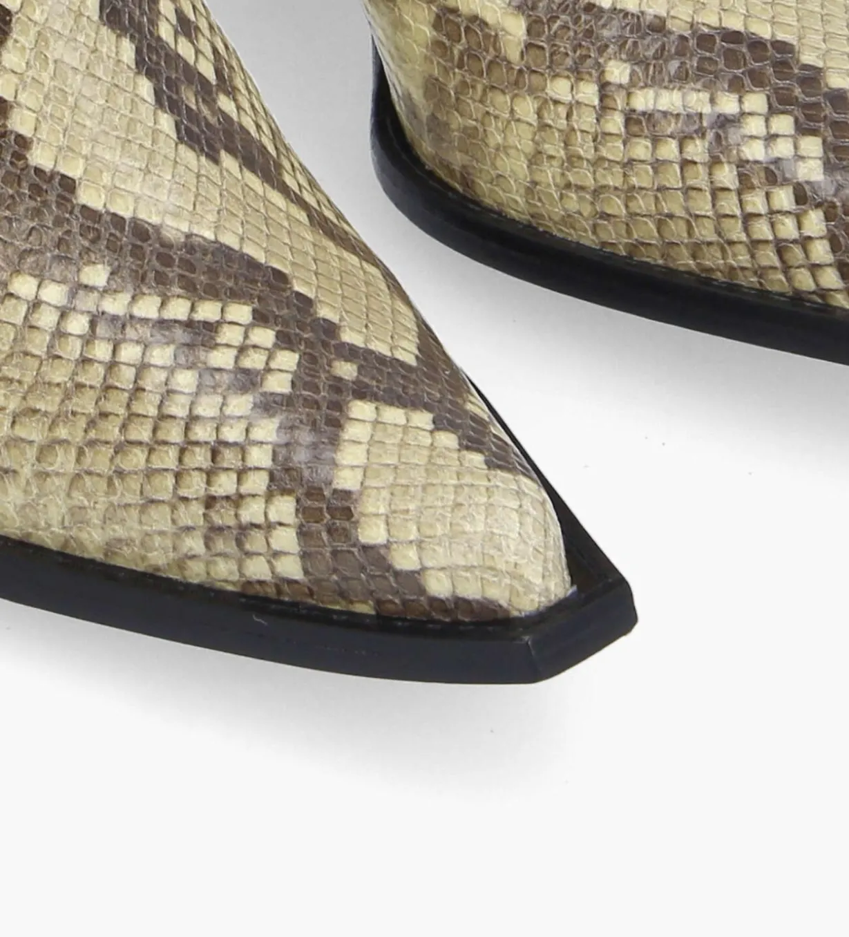 Bottine chelsea à talon - Sandy 80 - Cuir imprimé serpent - Naturel