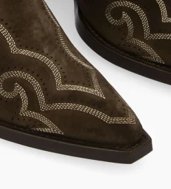 Bottine Western - Calamity 40 - Cuir velours - Marron foncé