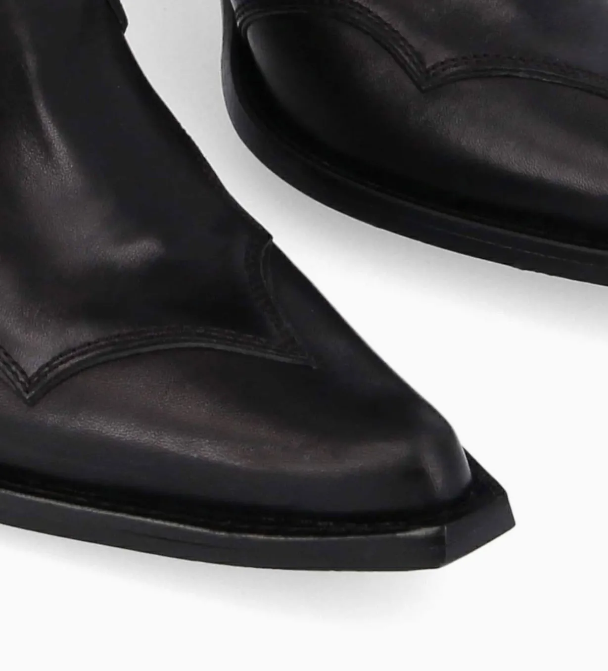 Bottine western à talon - Andy 80 - Cuir de veau lisse mat - Noir