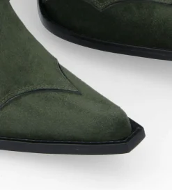 Bottine western à talon - Andy 80 - Cuir velours - Militaire