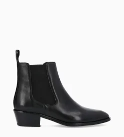 Bottine western chelsea - Kim 40 - Cuir lisse - Noir