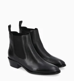 Bottine western chelsea - Kim 40 - Cuir lisse - Noir