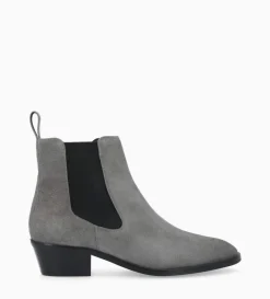 Bottine western chelsea - Kim 40 - Cuir velours - Graphite