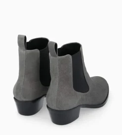 Bottine western chelsea - Kim 40 - Cuir velours - Graphite