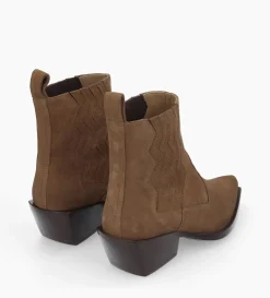Bottine western chelsea - Calamity 40 - Cuir velours - Brun