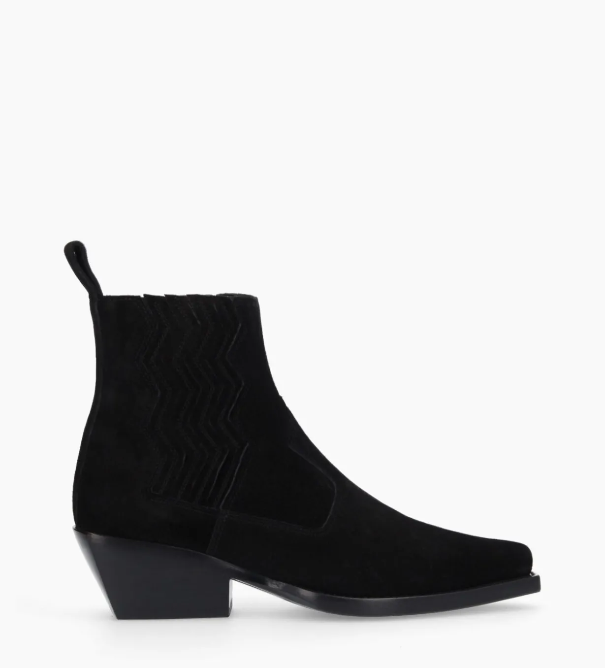Bottine western chelsea - Calamity 40 - Cuir velours - Noir
