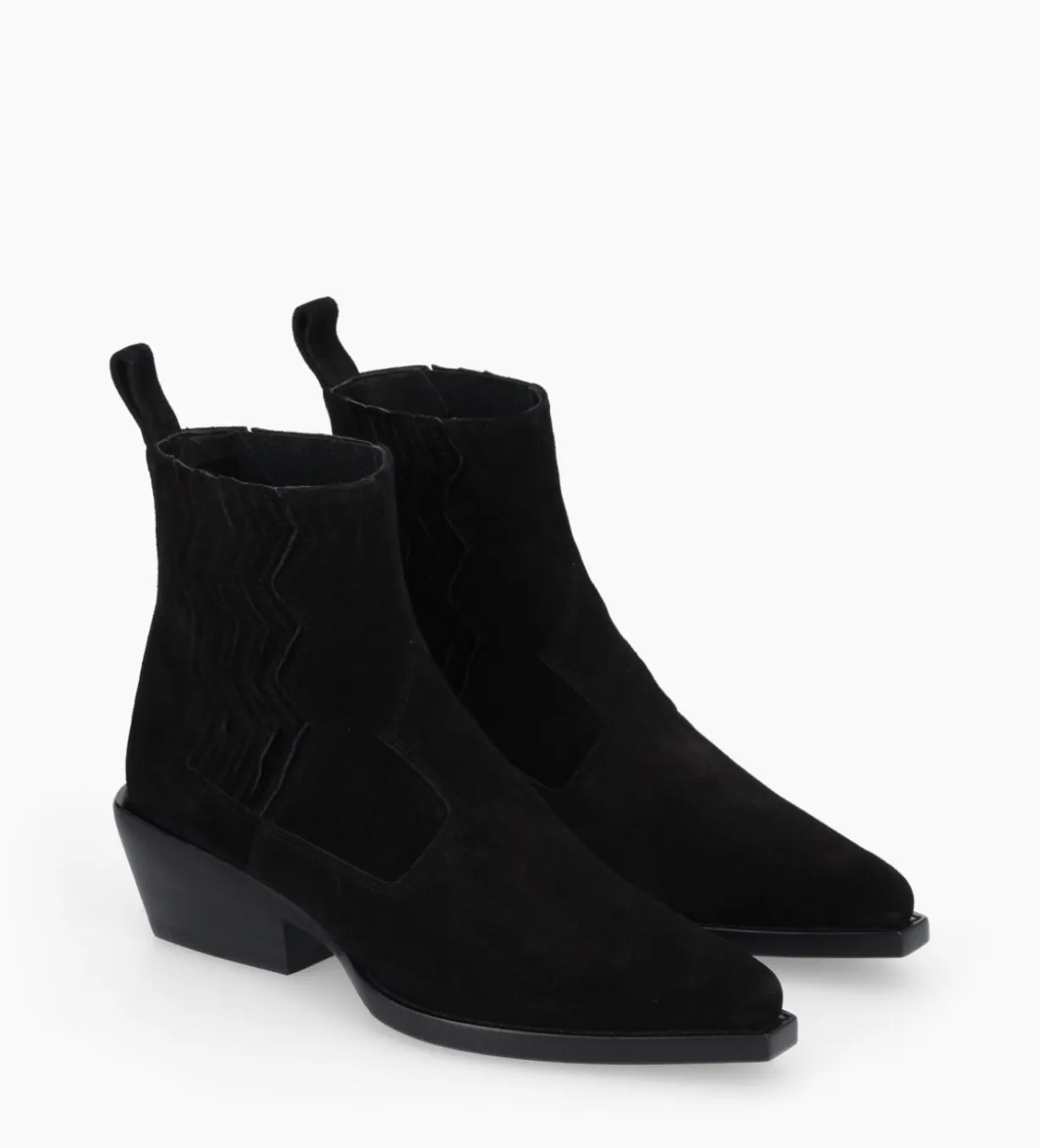 Bottine western chelsea - Calamity 40 - Cuir velours - Noir