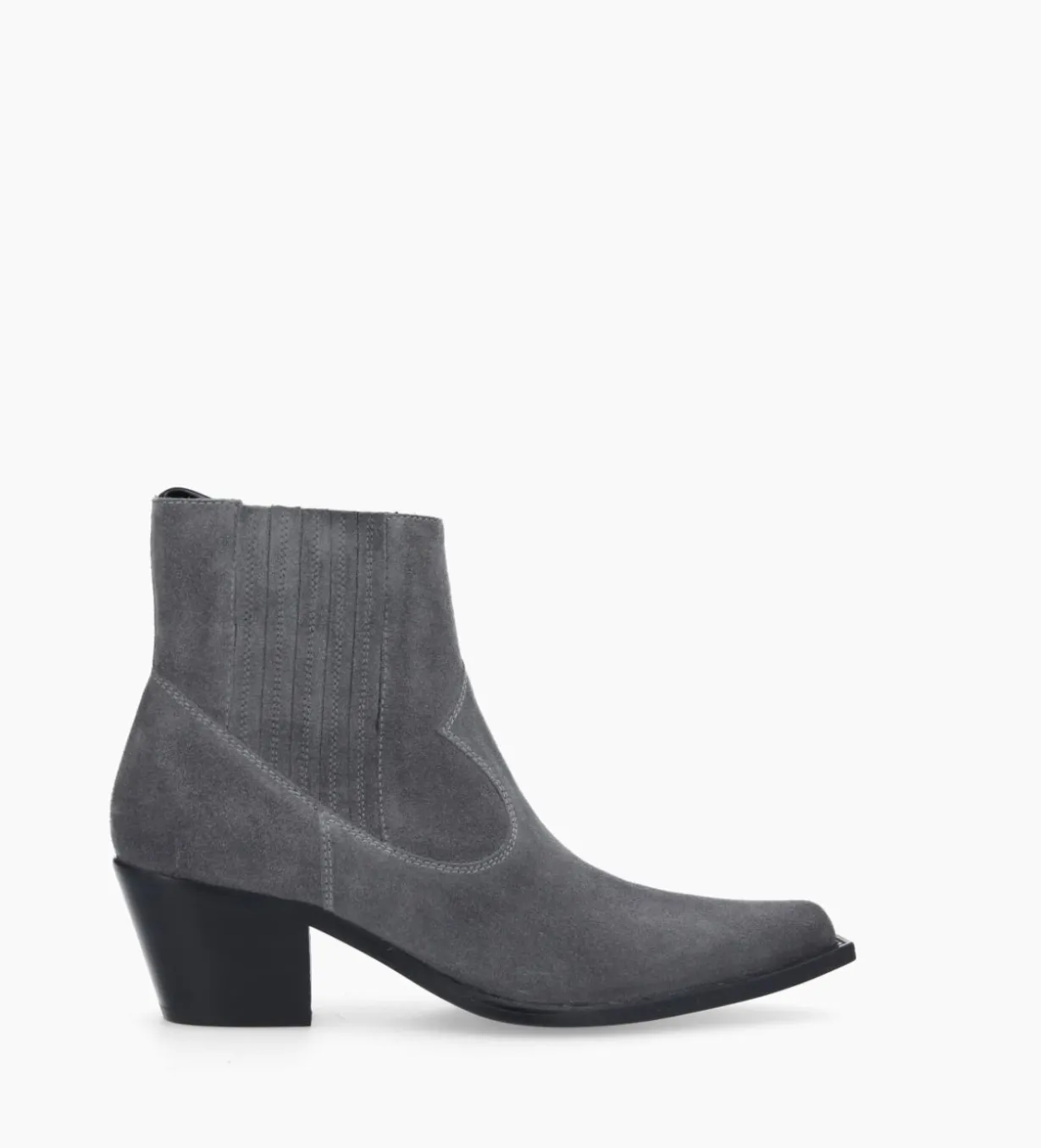 Bottine western chelsea - Sibelle 50 - Cuir velours - Stone
