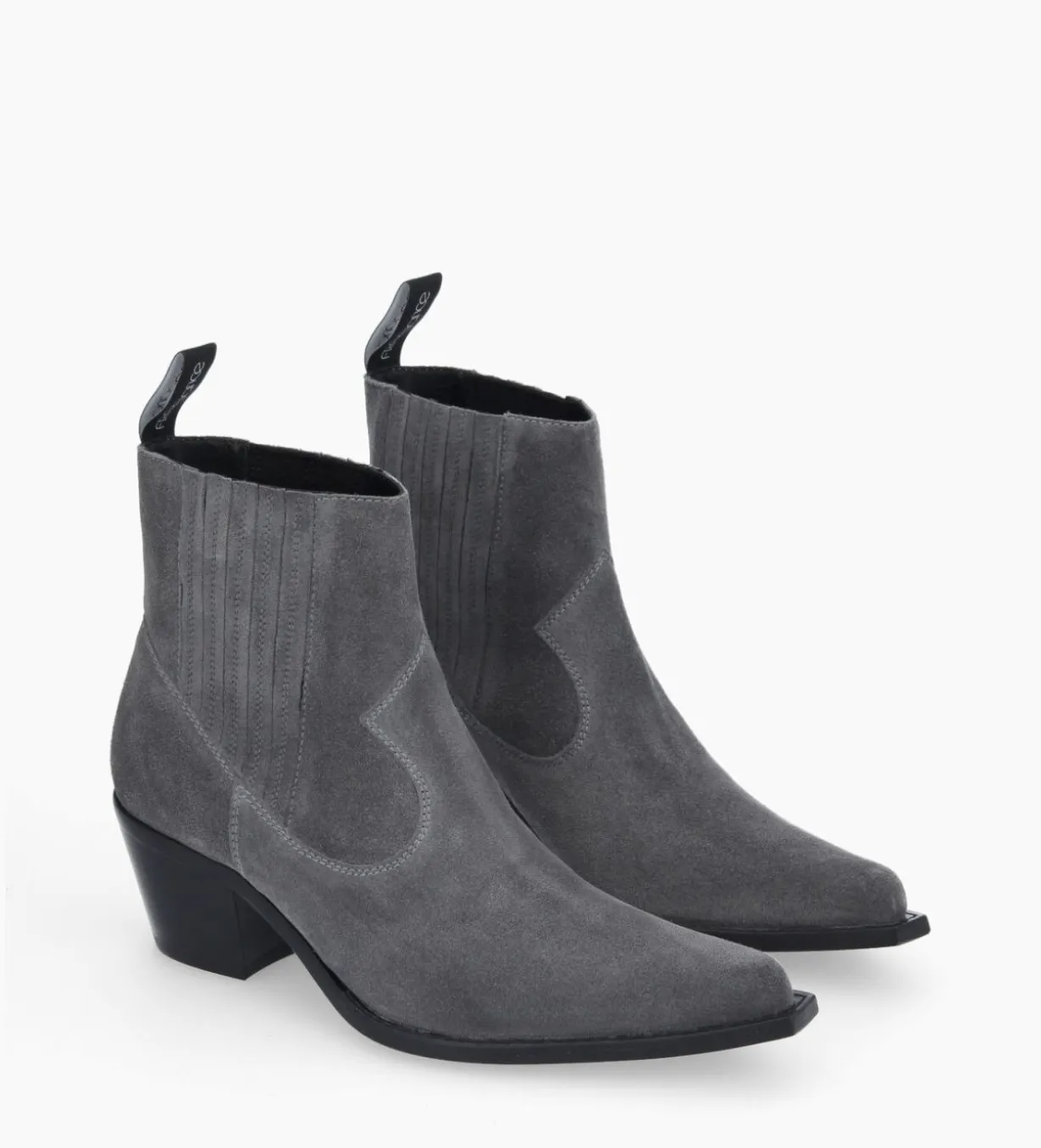 Bottine western chelsea - Sibelle 50 - Cuir velours - Stone