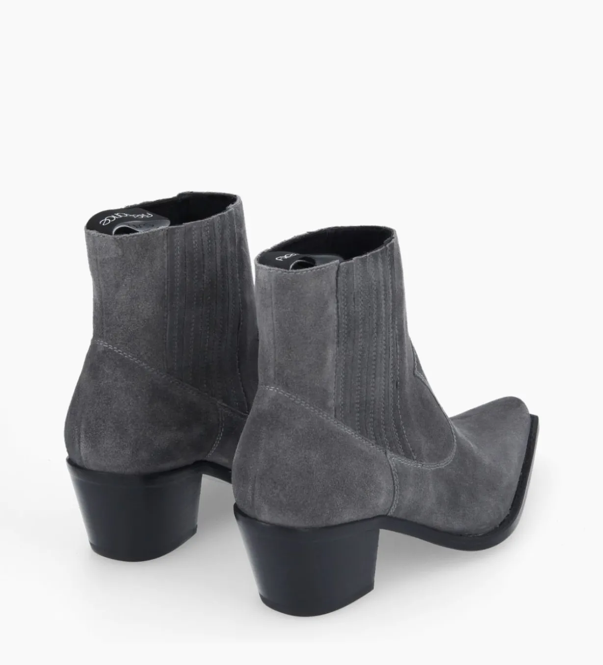 Bottine western chelsea - Sibelle 50 - Cuir velours - Stone