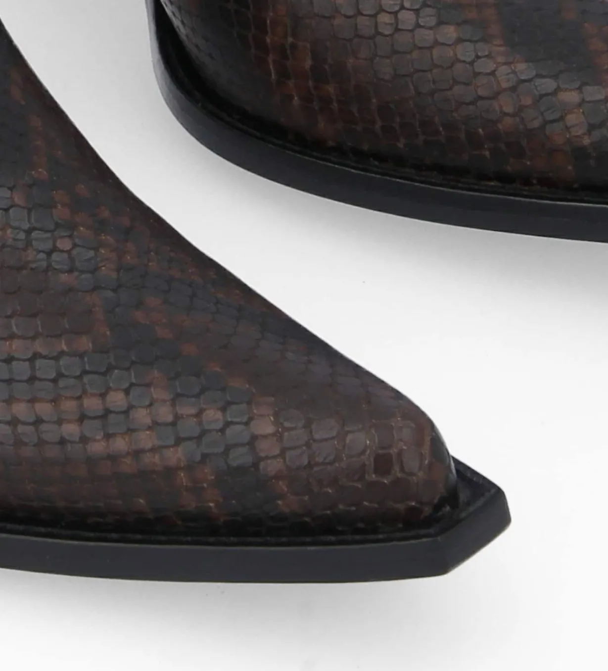 Bottine western chelsea - Sibelle 50 - Cuir imprimé serpent - Café