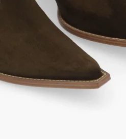 Bottine western chelsea - Sibelle 50 - Cuir velours - Vert olive