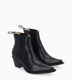 Bottine western chelsea - Sibelle 50 - Cuir lisse - Noir