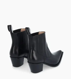 Bottine western chelsea - Sibelle 50 - Cuir lisse - Noir